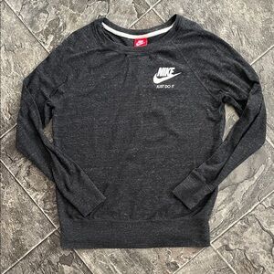 NIKE Women’s Dark Heather Gray Soft Crewneck Sporty Athleisure Gymrat Sweater